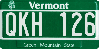 VT license plate QKH126