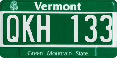 VT license plate QKH133