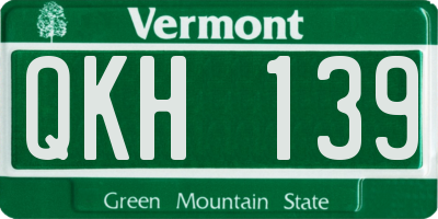 VT license plate QKH139
