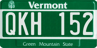 VT license plate QKH152