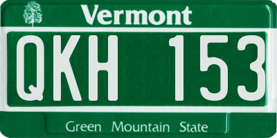 VT license plate QKH153