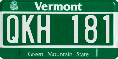 VT license plate QKH181