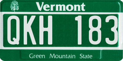 VT license plate QKH183