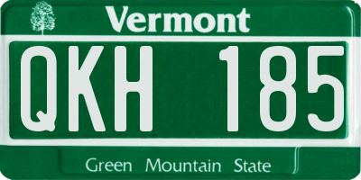 VT license plate QKH185