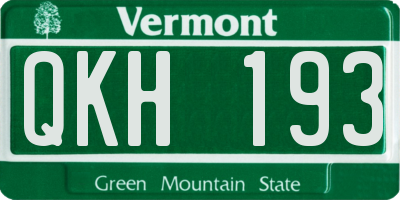 VT license plate QKH193