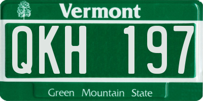 VT license plate QKH197