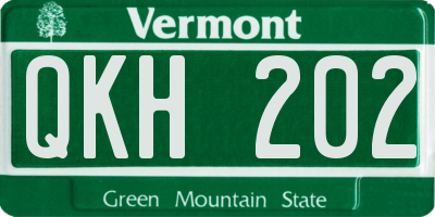 VT license plate QKH202