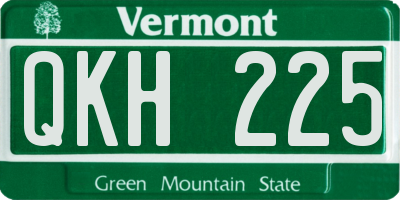 VT license plate QKH225