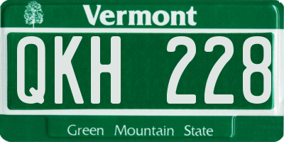VT license plate QKH228