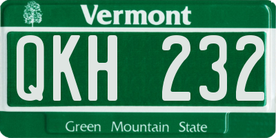 VT license plate QKH232