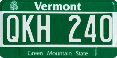 VT license plate QKH240