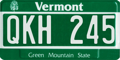VT license plate QKH245