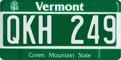 VT license plate QKH249