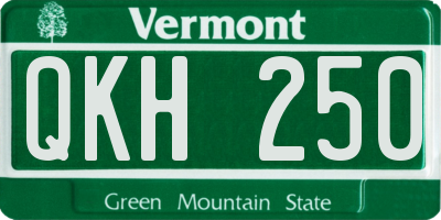 VT license plate QKH250