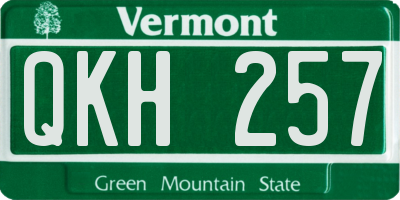 VT license plate QKH257