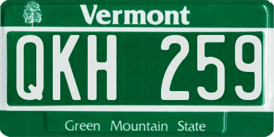 VT license plate QKH259