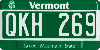 VT license plate QKH269