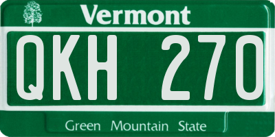 VT license plate QKH270