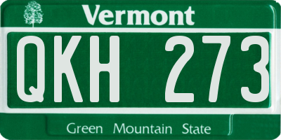 VT license plate QKH273