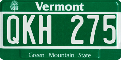 VT license plate QKH275