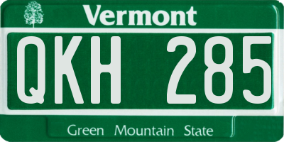 VT license plate QKH285