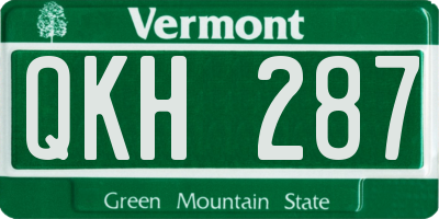 VT license plate QKH287