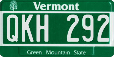 VT license plate QKH292