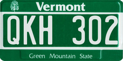 VT license plate QKH302