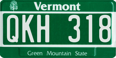 VT license plate QKH318