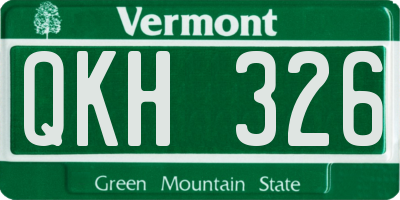 VT license plate QKH326