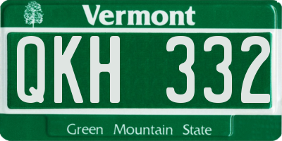 VT license plate QKH332