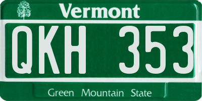 VT license plate QKH353