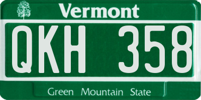 VT license plate QKH358