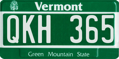 VT license plate QKH365
