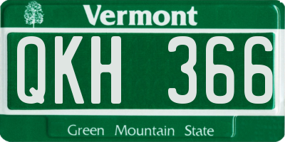 VT license plate QKH366