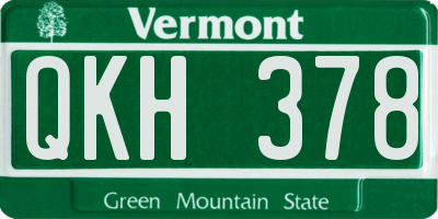 VT license plate QKH378