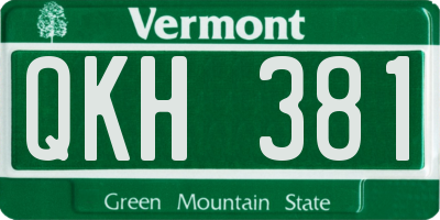 VT license plate QKH381
