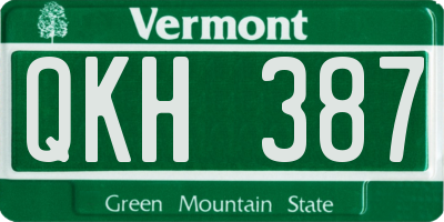 VT license plate QKH387