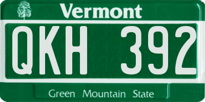 VT license plate QKH392