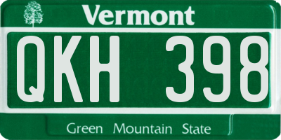 VT license plate QKH398
