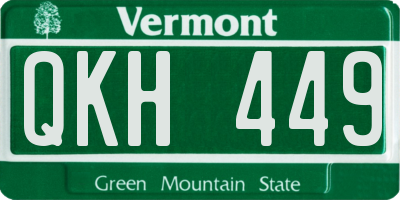 VT license plate QKH449