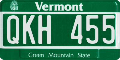 VT license plate QKH455