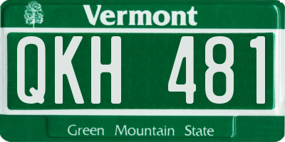 VT license plate QKH481