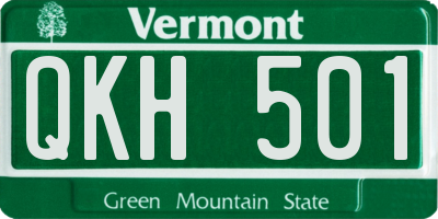 VT license plate QKH501