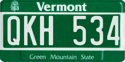VT license plate QKH534