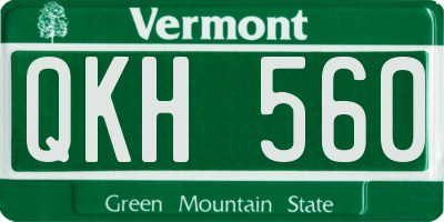 VT license plate QKH560
