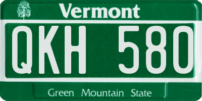 VT license plate QKH580