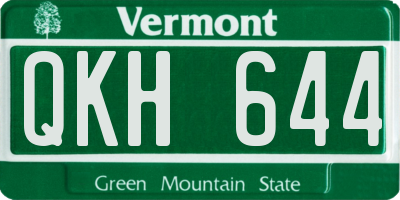 VT license plate QKH644