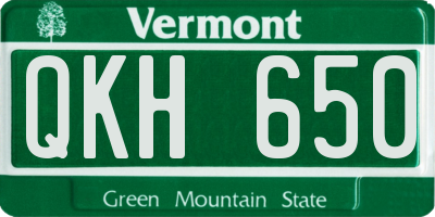 VT license plate QKH650