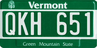 VT license plate QKH651
